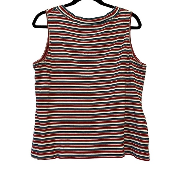Retro White Stag Red & Blue Striped Tank Top - Picture 2 of 4